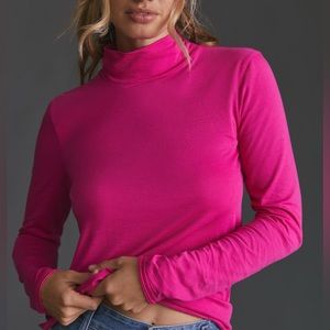 Anthropologie Gauzy Mock Neck Top